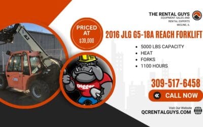 2016 JLG G5-18A Reach Forklift w/ Cab & Heat – $39,000